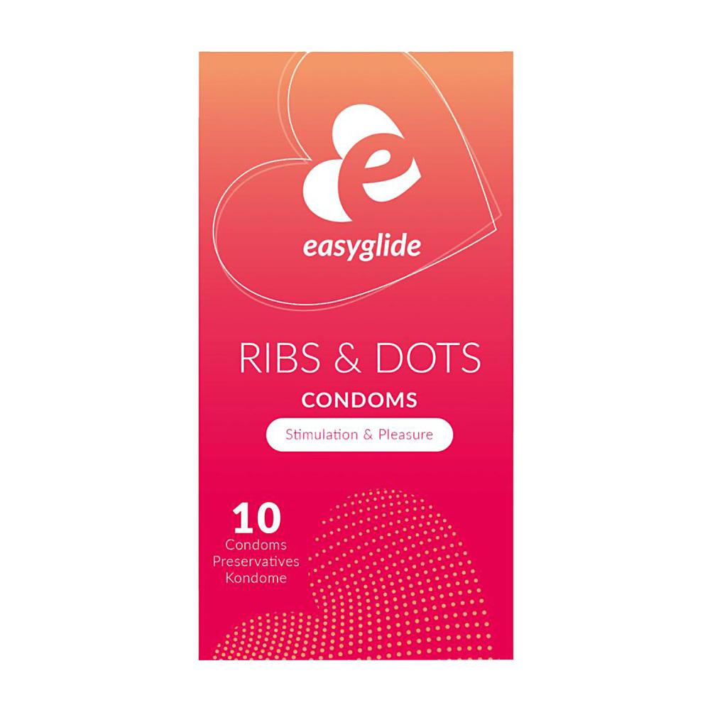 Levně EasyGlide Ribs and Dots kondomy 10 ks