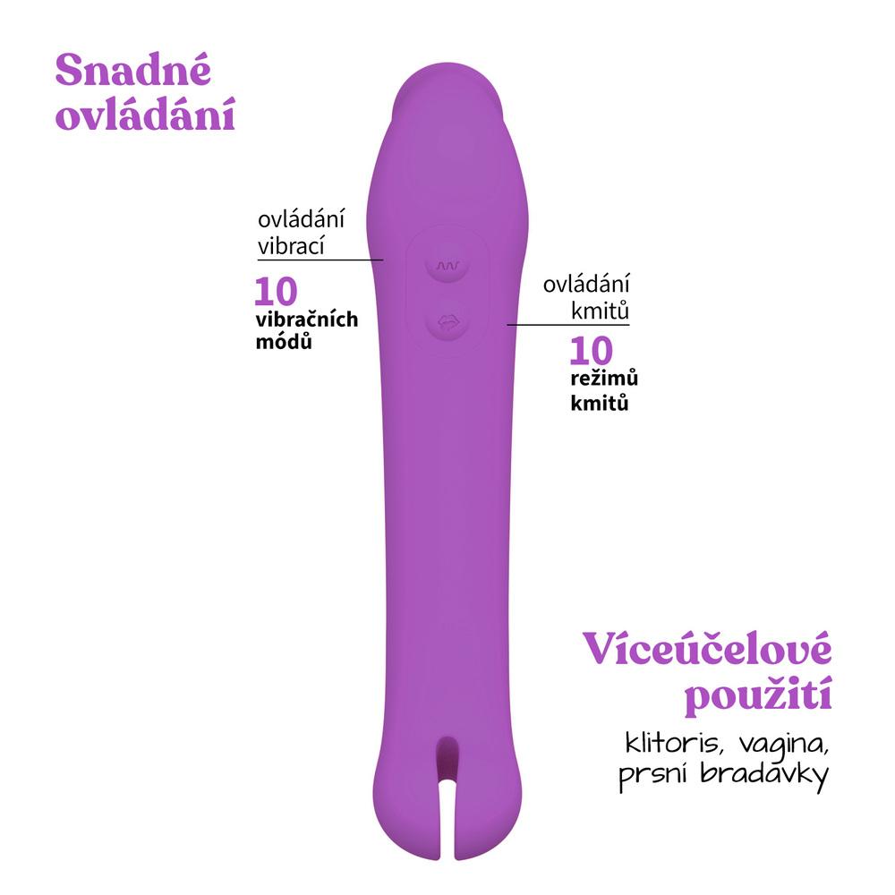 Romant Lucas oboustranný vibrátor s kmitajícím jazýčkem fialový - Image 5