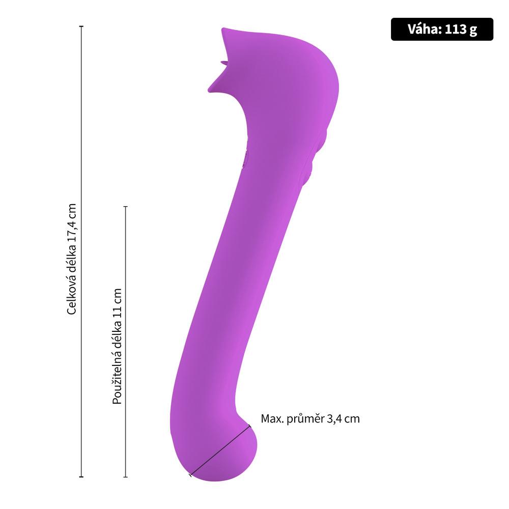 Romant Lucas oboustranný vibrátor s kmitajícím jazýčkem fialový - Image 3