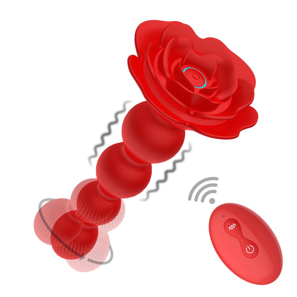 BASIC X vibrační anální korále červené pro potěšení