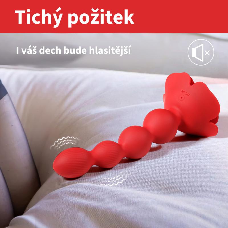BASIC X vibrační anální korále červené