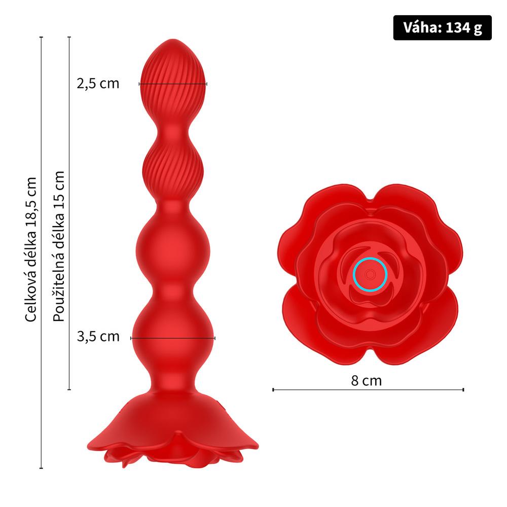 BASIC X vibrační anální korále červené - Image 3