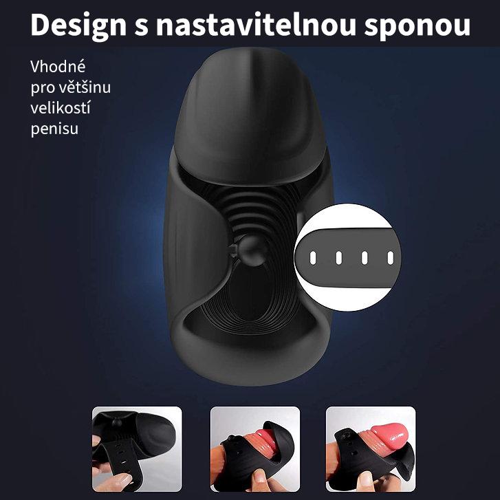 BASIC X Bobby 2 APP vibrační masturbátor s nastavitelným průměrem černý