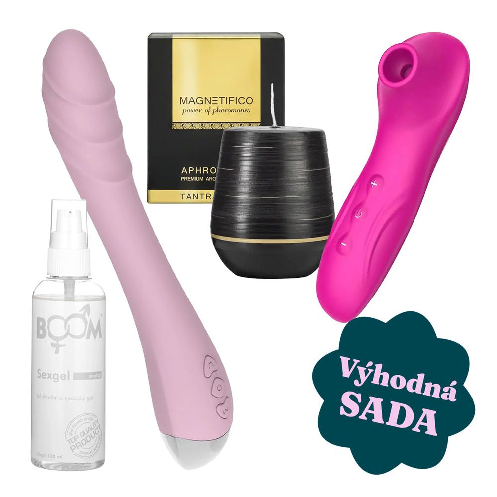 Balíček Báječný orgasmus pro NI s erotickými pomůckami a masážním olejem