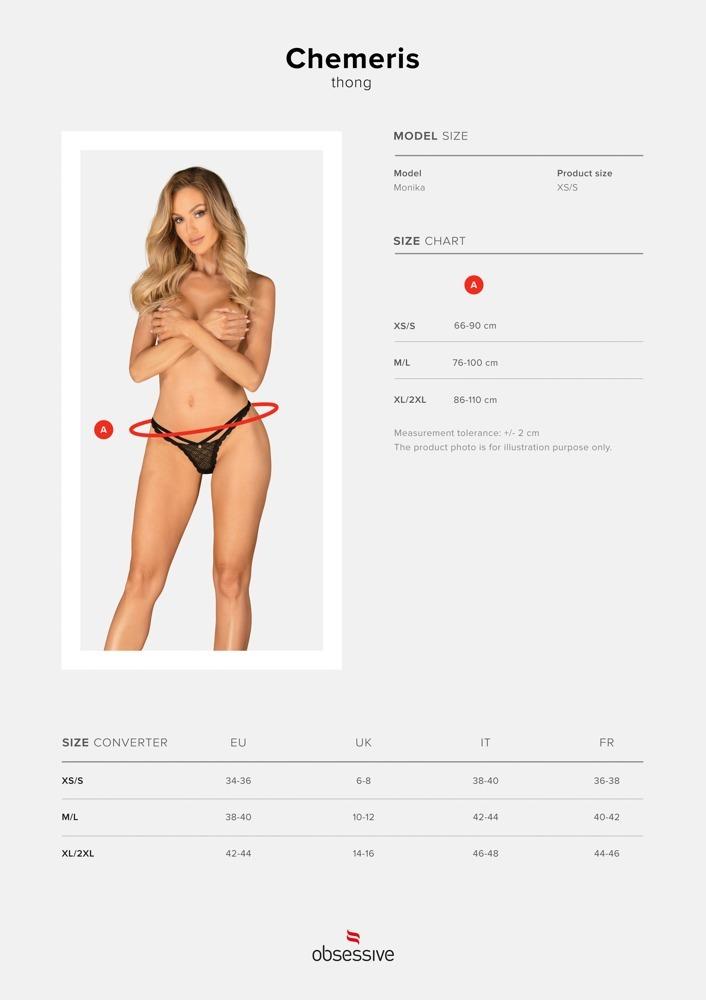 Obsessive Chemeris tanga – černá: XS/S