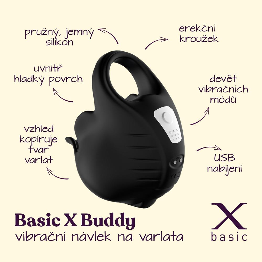 BASIC X Buddy vibrační návlek na varlata - Image 2