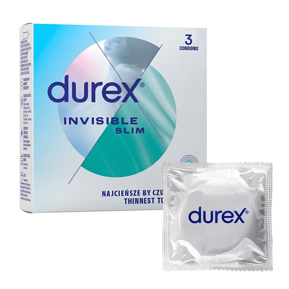 Levně DUREX kondomy Invisible Slim 3 ks