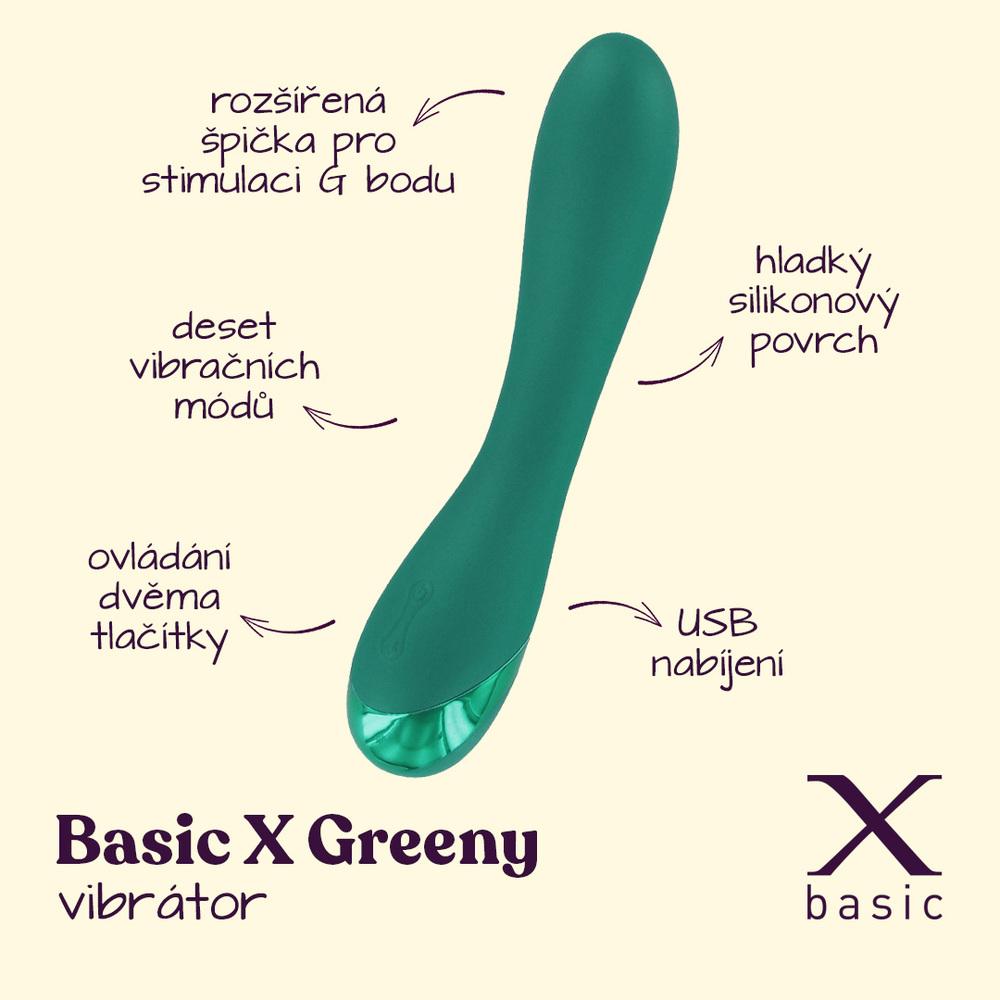 BASIC X Greeny vibrátor zelený
