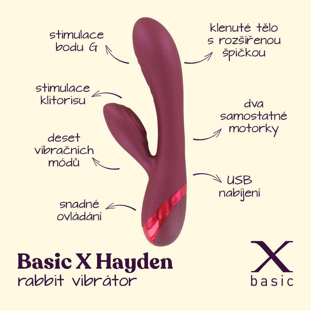 BASIC X Hayden rabbit vibrátor červený - Image 2