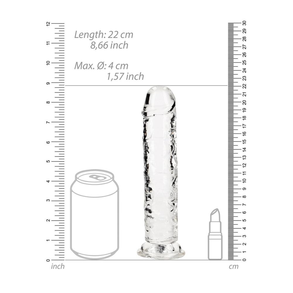 Realrock Realistické dildo s přísavkou 22 cm - transparentní - Image 4
