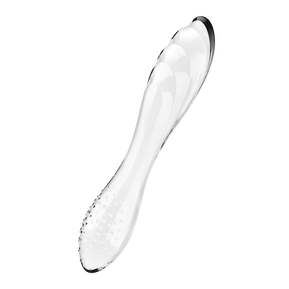 Satisfyer Dazzling Crystal 1 oboustranné skleněné dildo - transparentní