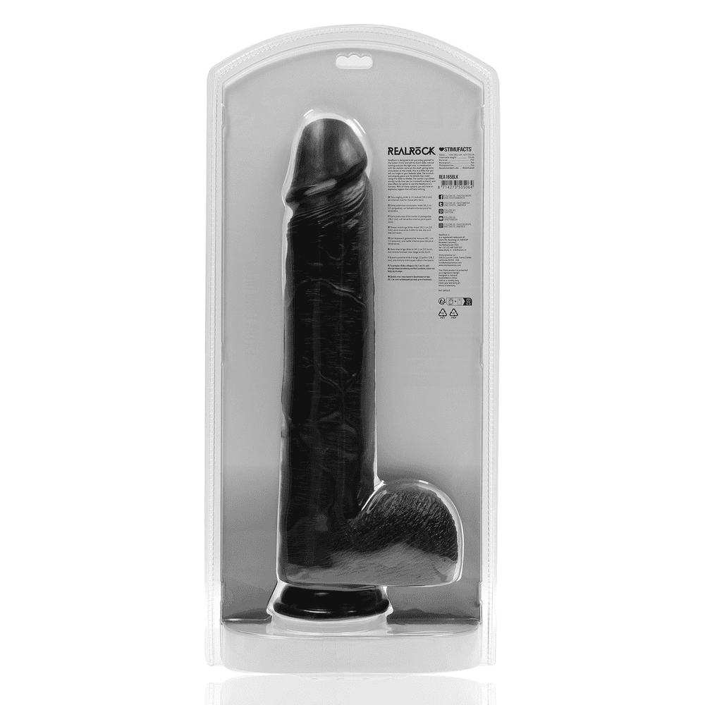 RealRock Extra Large dildo s varlaty 38 cm - černé - Image 6