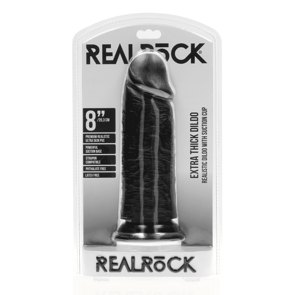 RealRock Extra Thick dildo 20,3 cm - černé - Obrázek 6