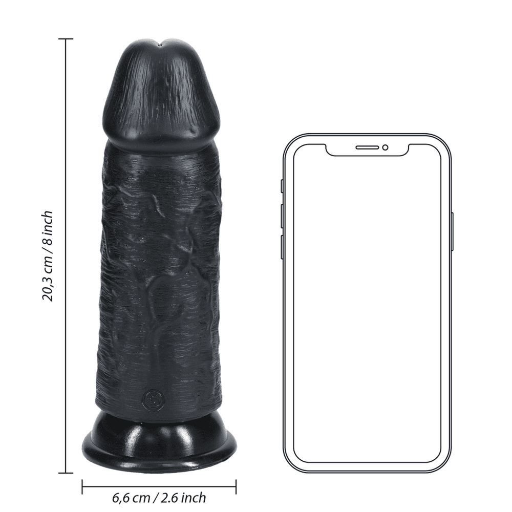 RealRock Extra Thick dildo 20,3 cm - černé - Obrázek 3