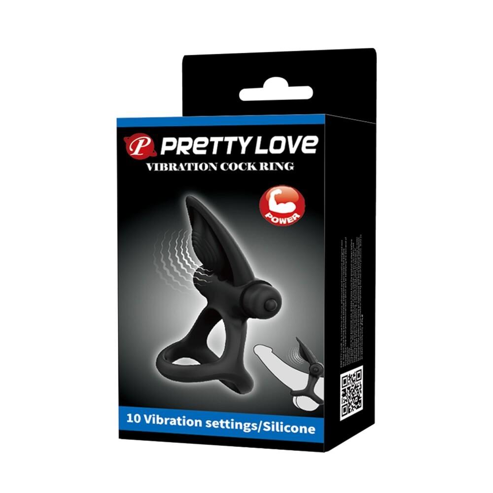 Pretty Love vibrační erekční kroužek - černý - Image 4