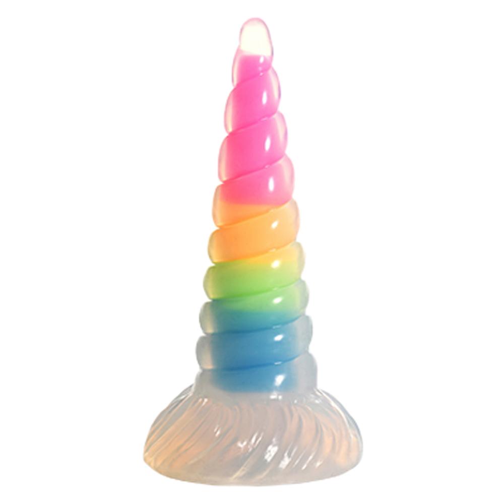 XR Brands dildo UniGlow - Glow-in-the-Dark Rainbow