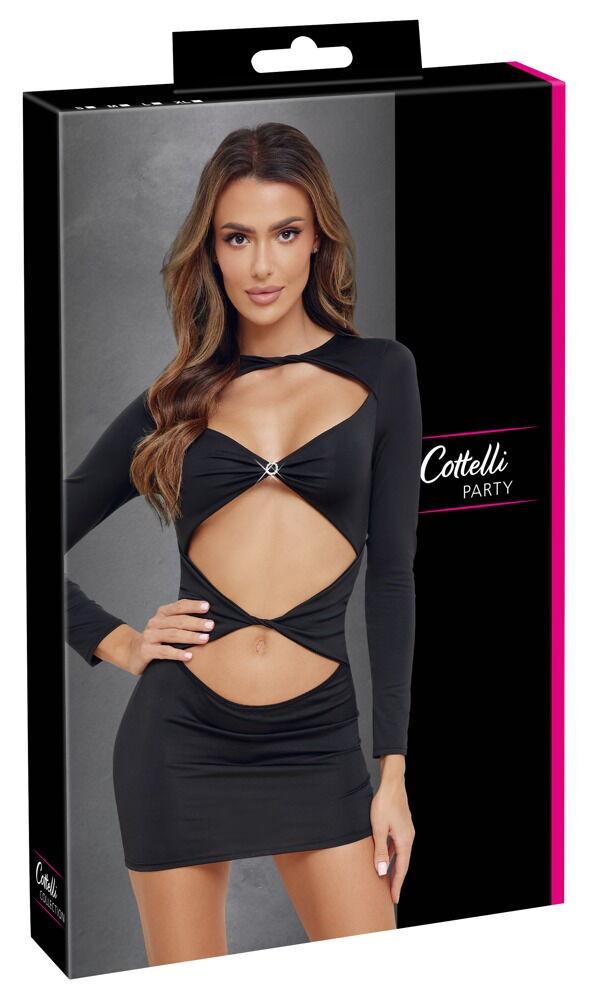 Cottelli Party Šaty s průstřihy - černé: S - Obrázek 4