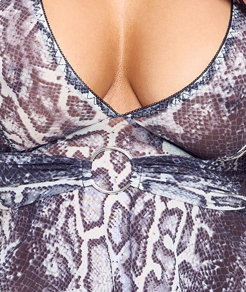 Cottelli Party Šaty s hadím vzorem - šedé: S - Obrázek 5