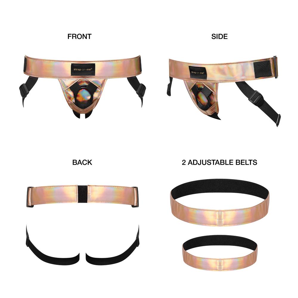 strap-on-me Leatherette curious postroj - Rose gold holographic - Image 7