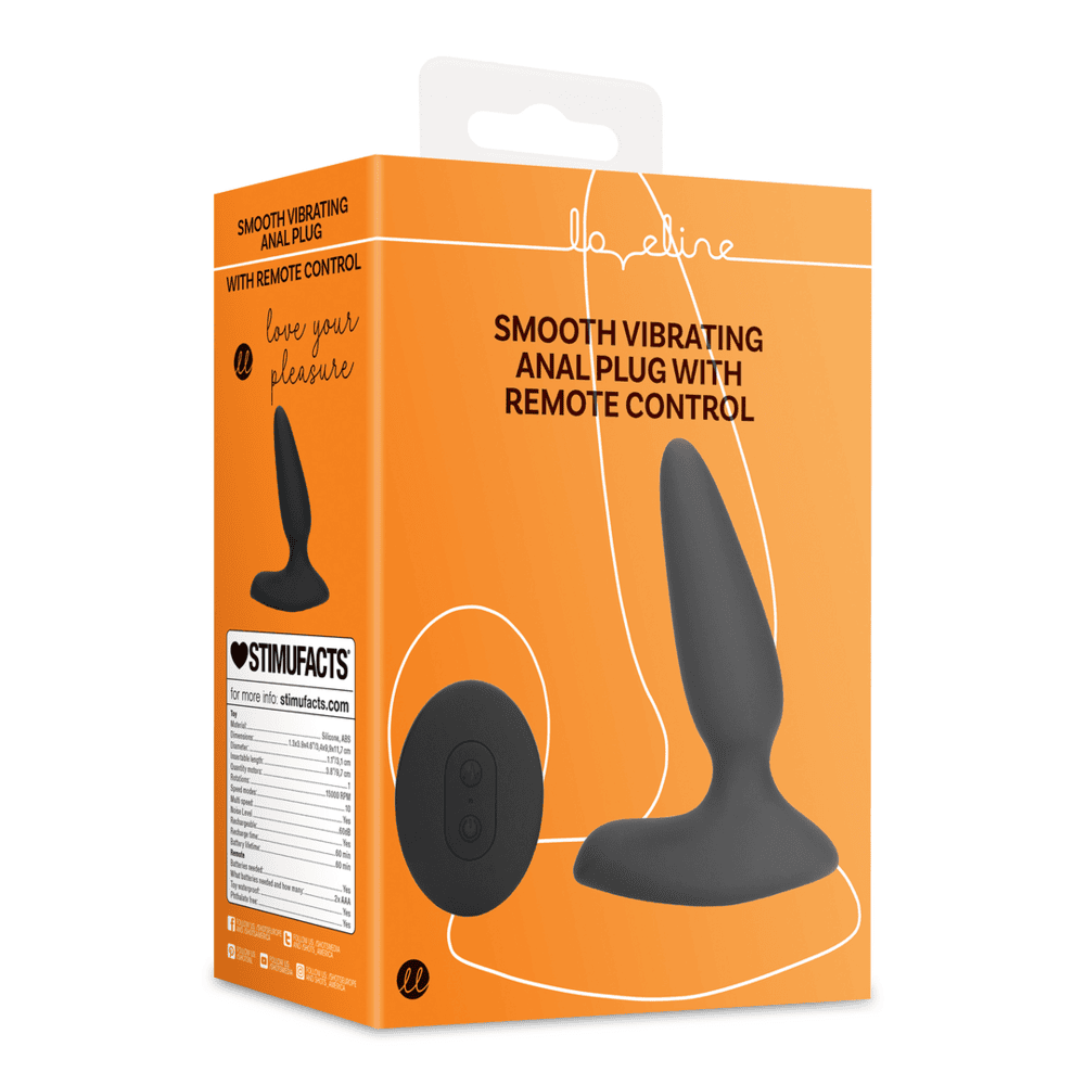 Loveline Smooth vibrační anální kolík s dálkovým ovladačem - černý (obrázek 9)