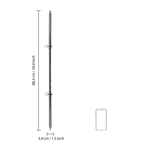 OUCH! rozpěrná tyč s očky 88,5 cm – stříbrná