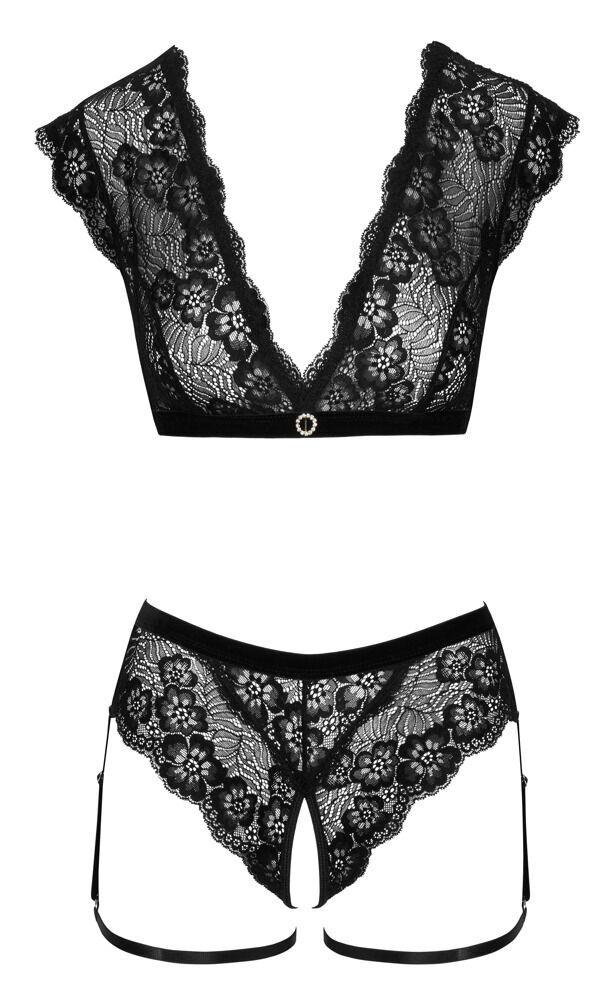 Cottelli Lingerie Krajkový set - černý: S - Obrázek 3