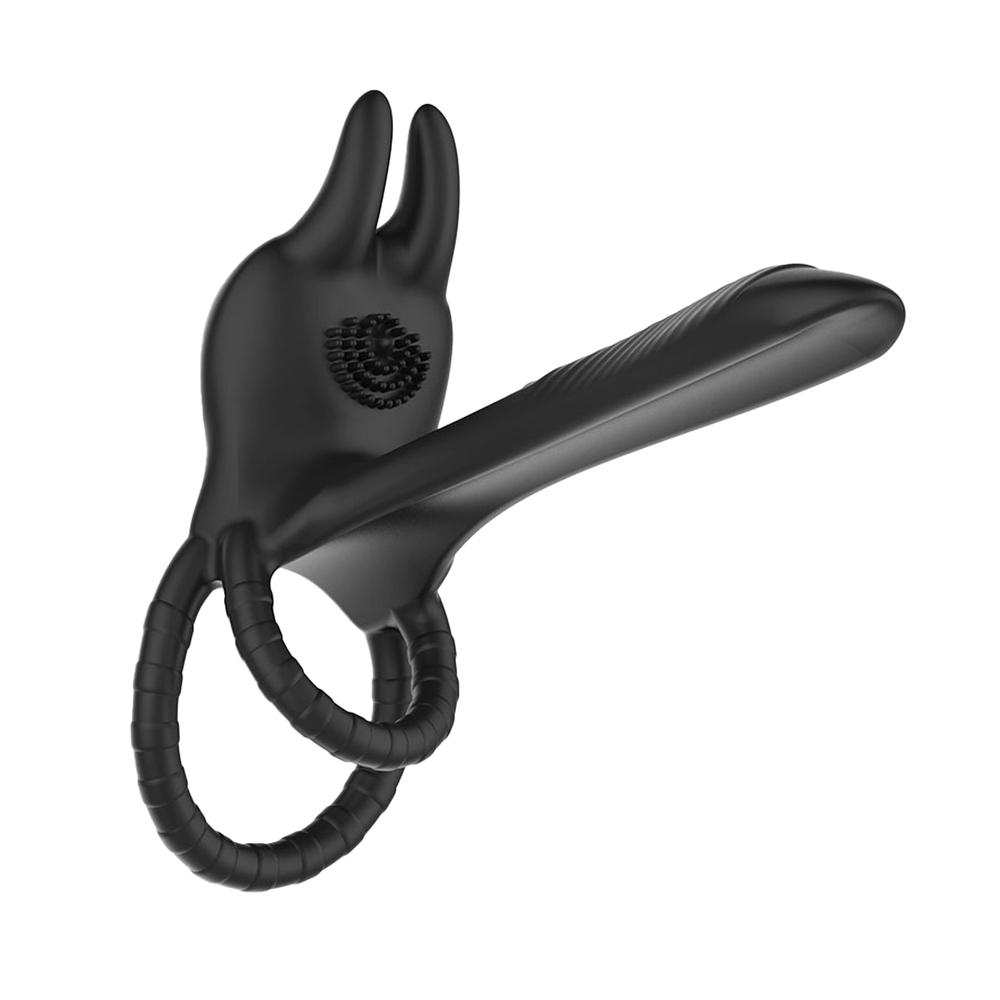 BASIC X Coby párový vibrátor rozšiřující penis černý