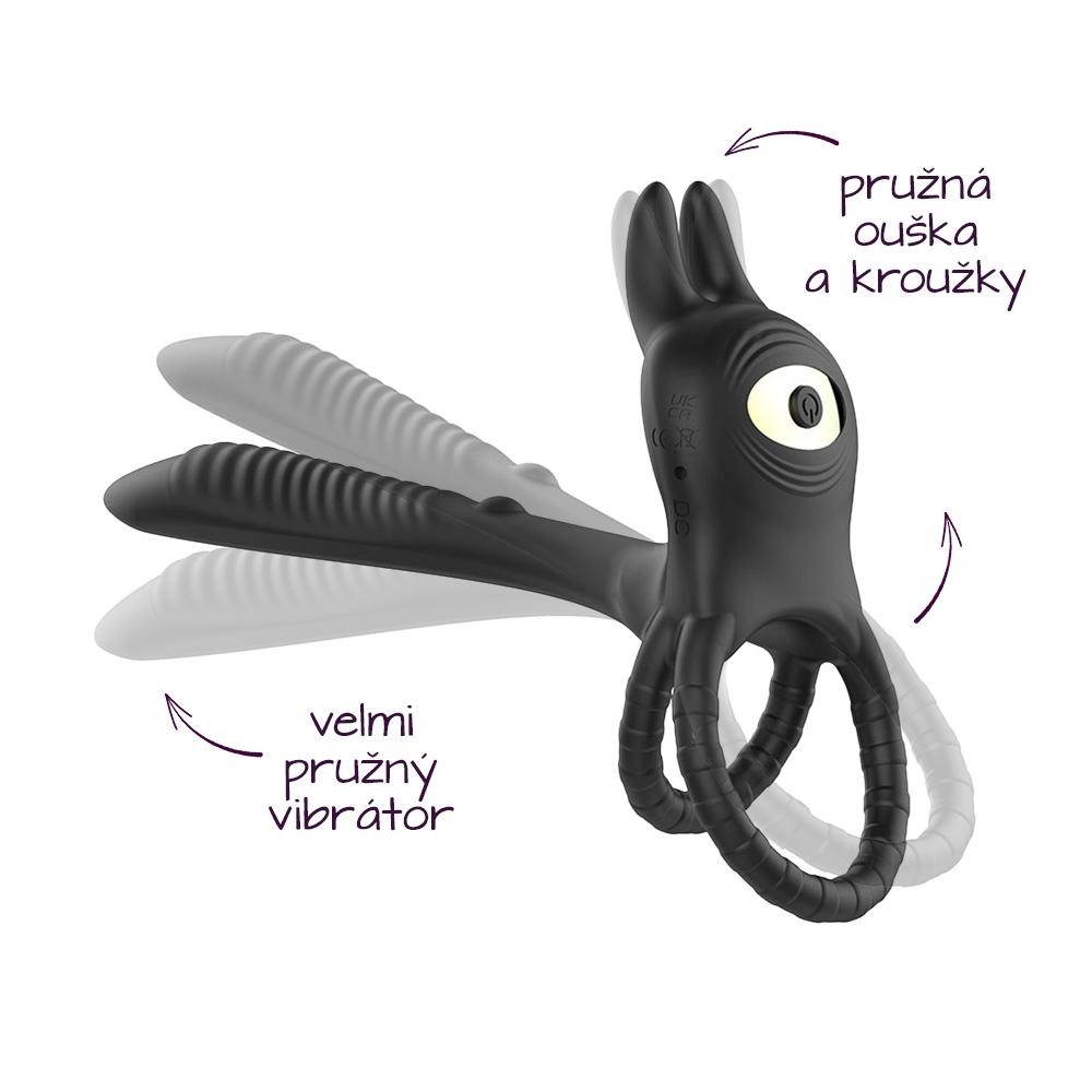 BASIC X Coby párový vibrátor rozšiřující penis černý