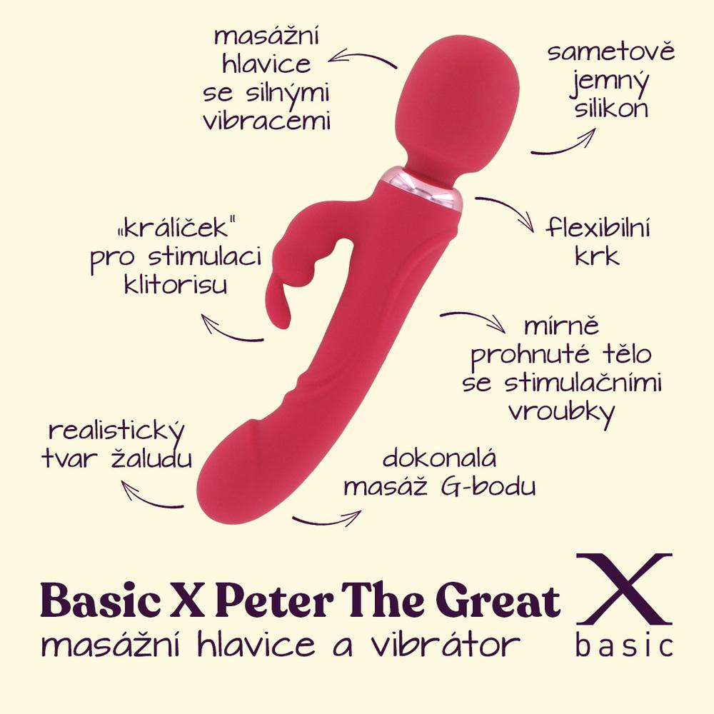 Basic X Peter oboustranný rabbit vibrátor