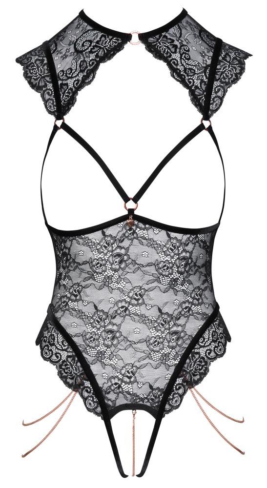 Abierta Fina body s řetízky – černé: S