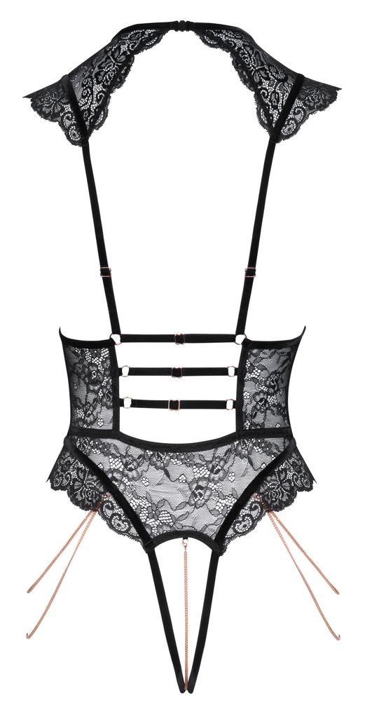 Abierta Fina body s řetízky – černé: S