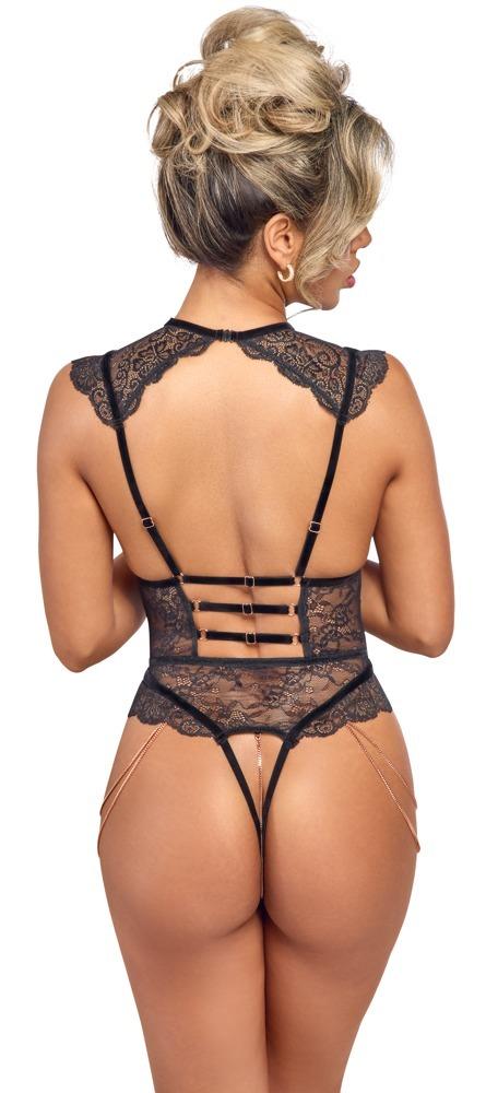 Abierta Fina body s řetízky - černé: S - Image 3