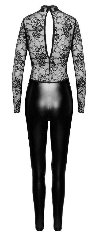 NOIR Jumpsuit s krajkovým topem - černý: S - Image 7