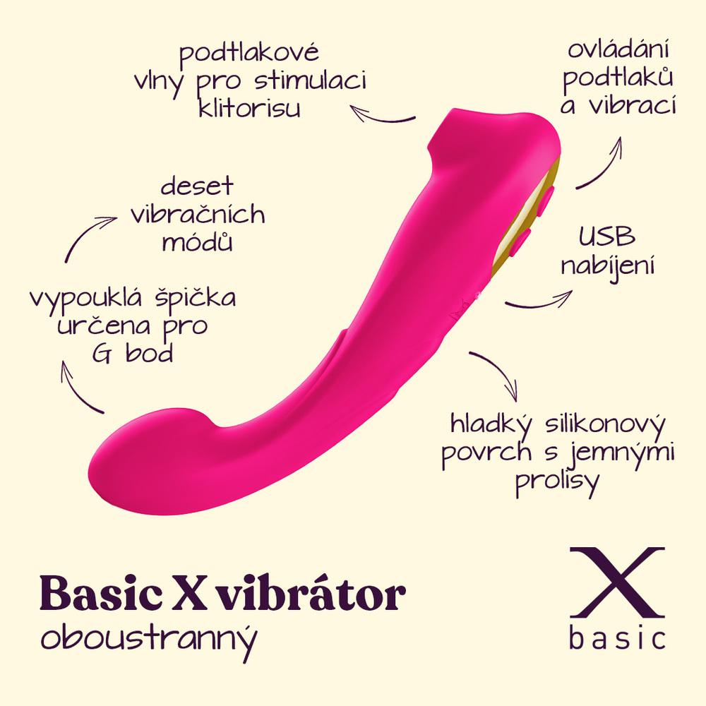 BASIC X Reen oboustranný podtlakový stimulátor klitorisu - Image 2