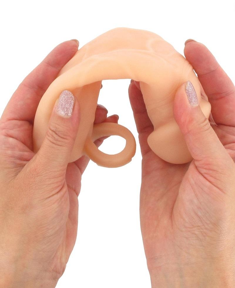 BASIC X Realistický zvětšující návlek na penis S – tělový