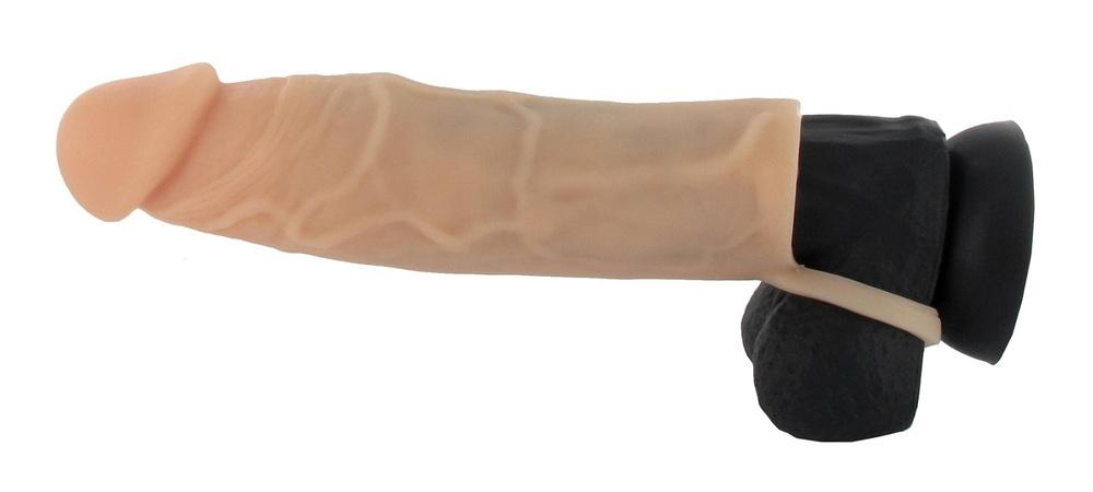 BASIC X Realistický zvětšující návlek na penis S – tělový