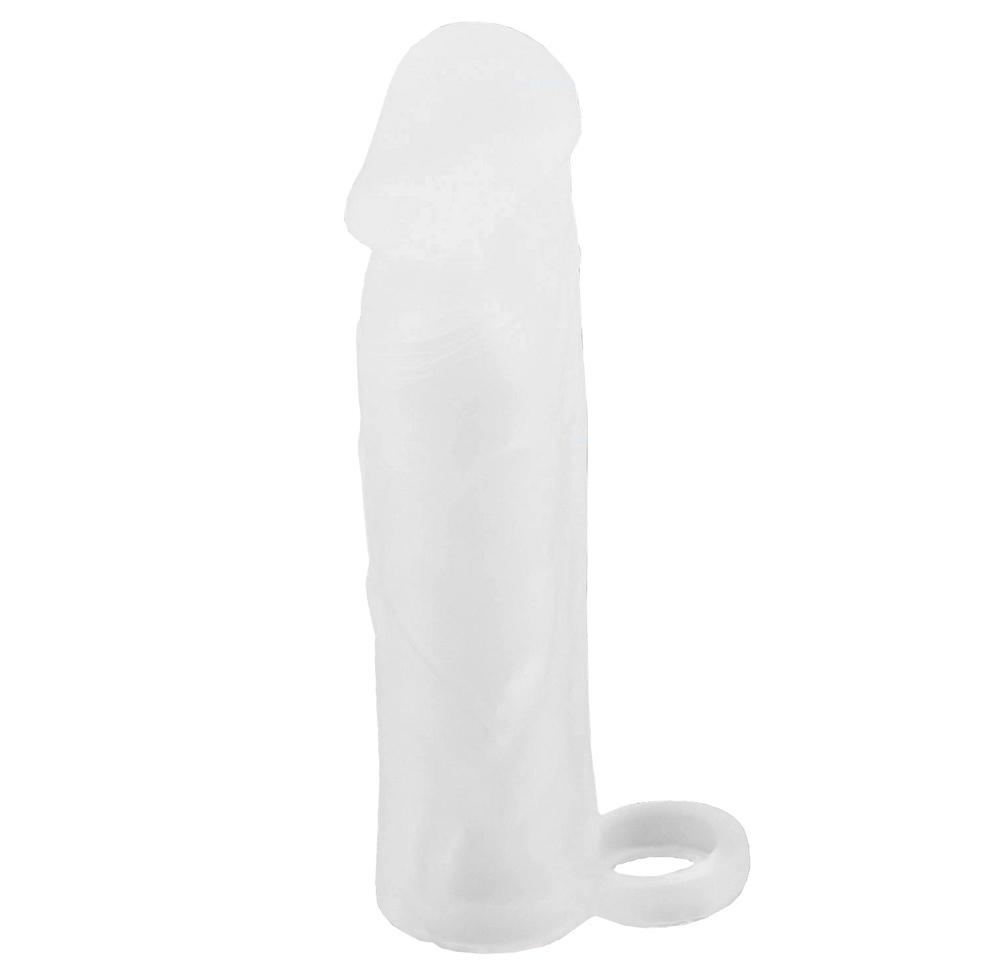 Realistický zvětšující návlek na penis M - transparentní