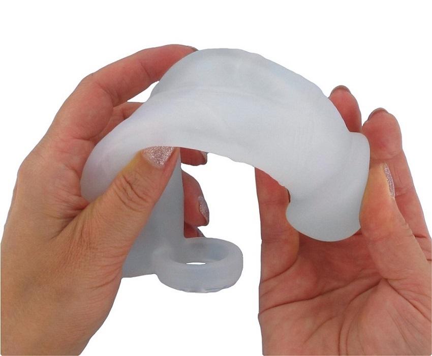 BASIC X Realistický zvětšující návlek na penis S – transparentní