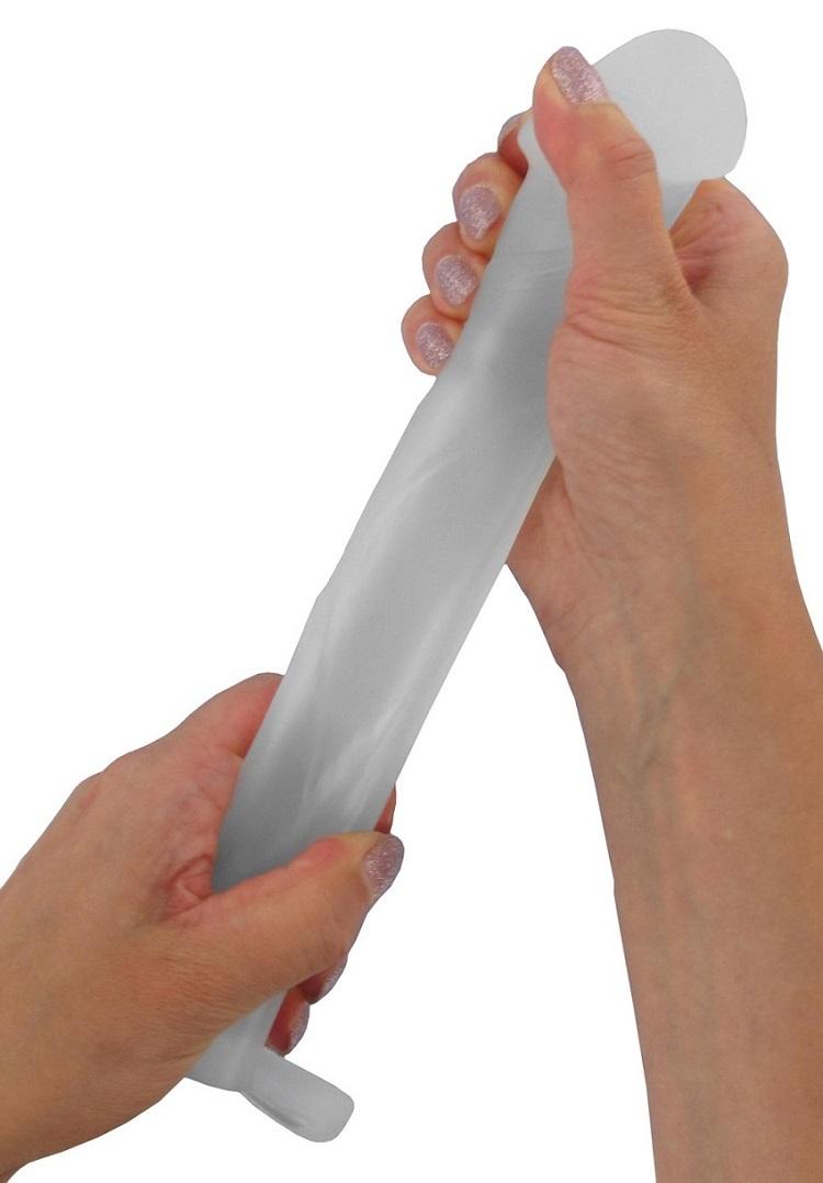 BASIC X Realistický zvětšující návlek na penis M – transparentní