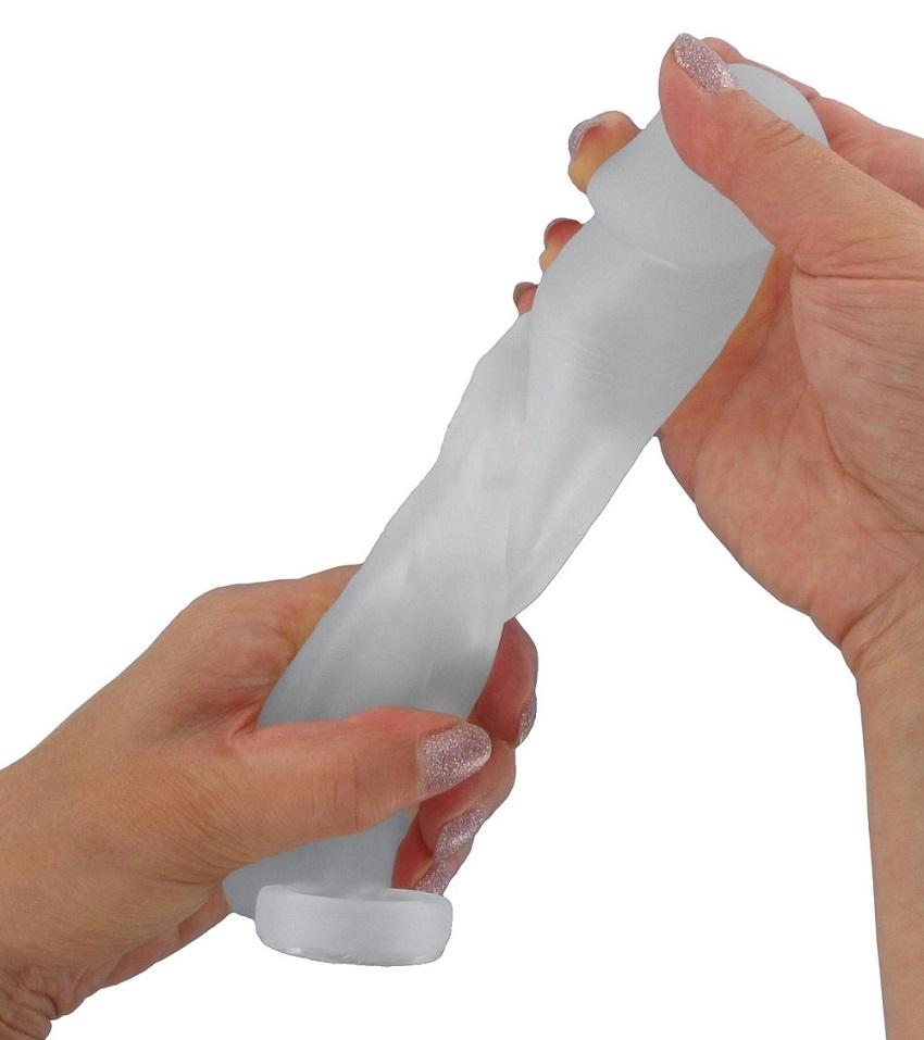 BASIC X Realistický zvětšující návlek na penis M – transparentní