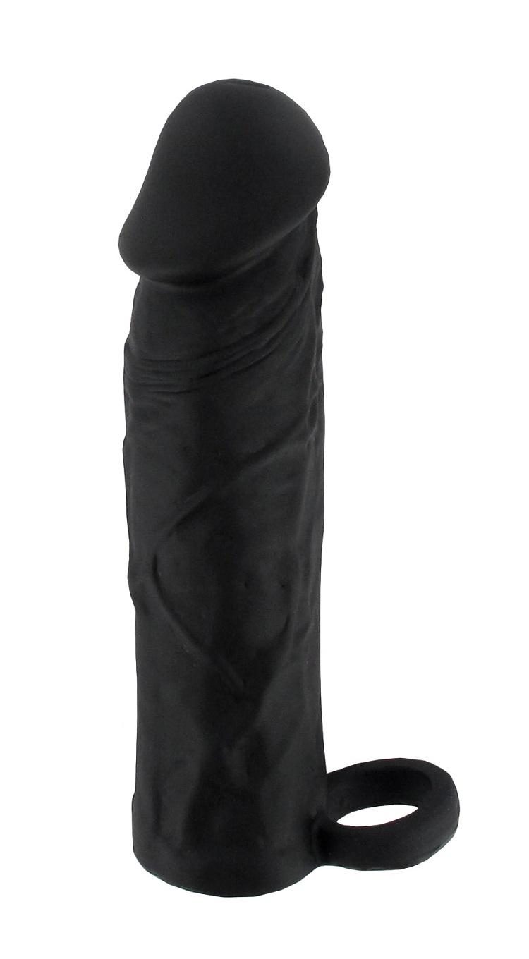 Realistický zvětšující návlek na penis M - černý od značky BASIC X