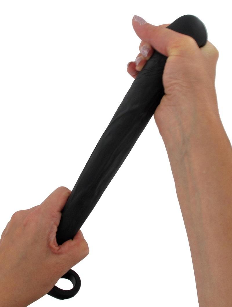 BASIC X Realistický zvětšující návlek na penis M – černý