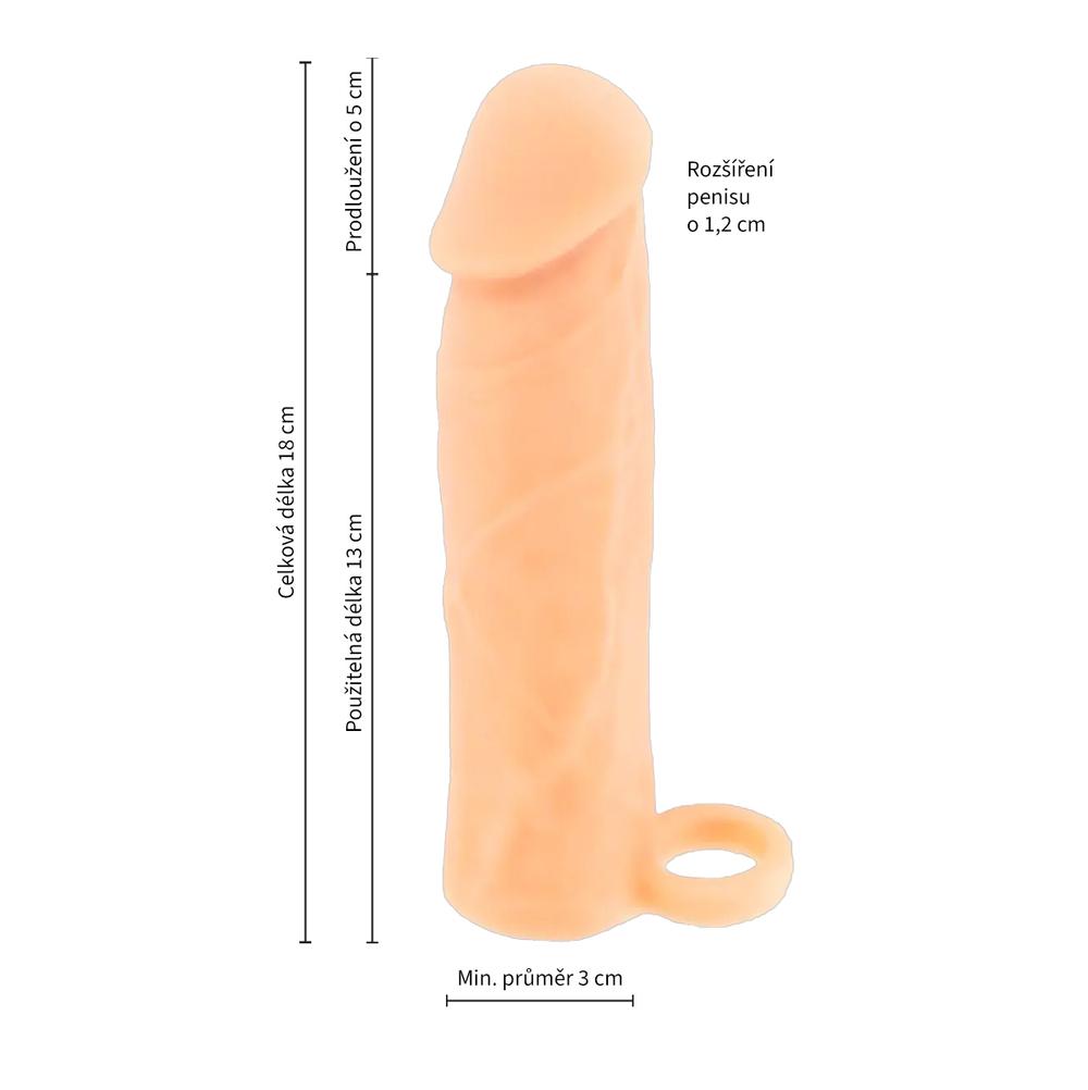 BASIC X Realistický zvětšující návlek na penis M – tělový