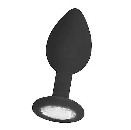 Diamond Silikonový anální kolík s kamínkem S - černý