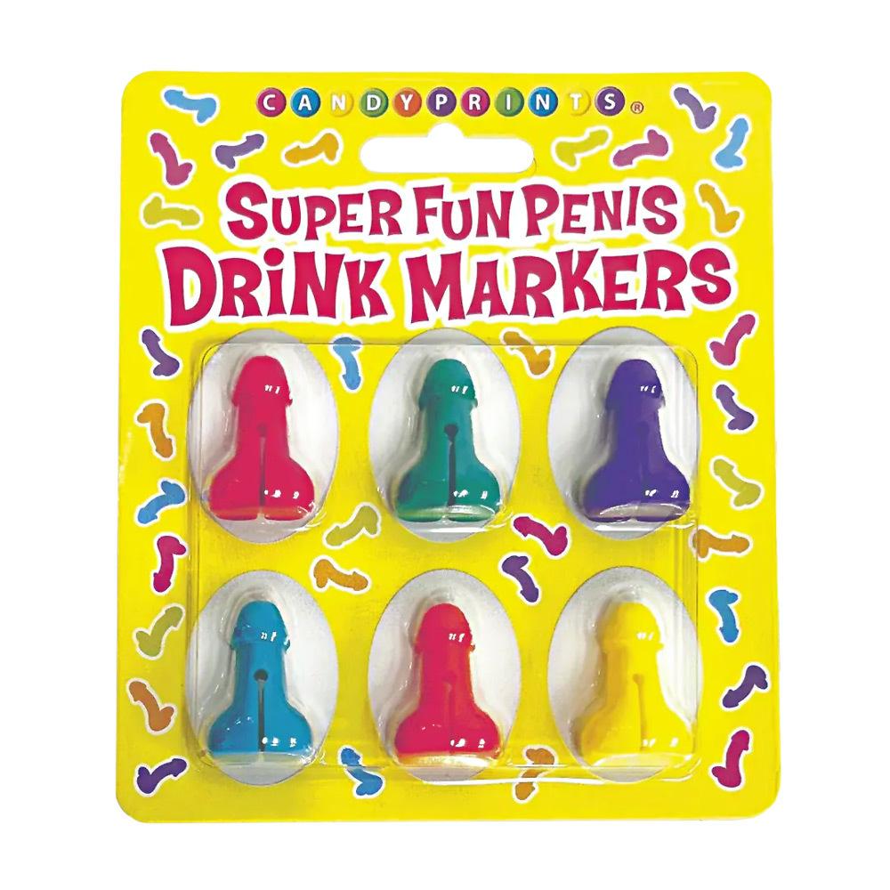 Super Fun Penis Cocktail Markers 6 ks - Úžasná hračka pro páry!