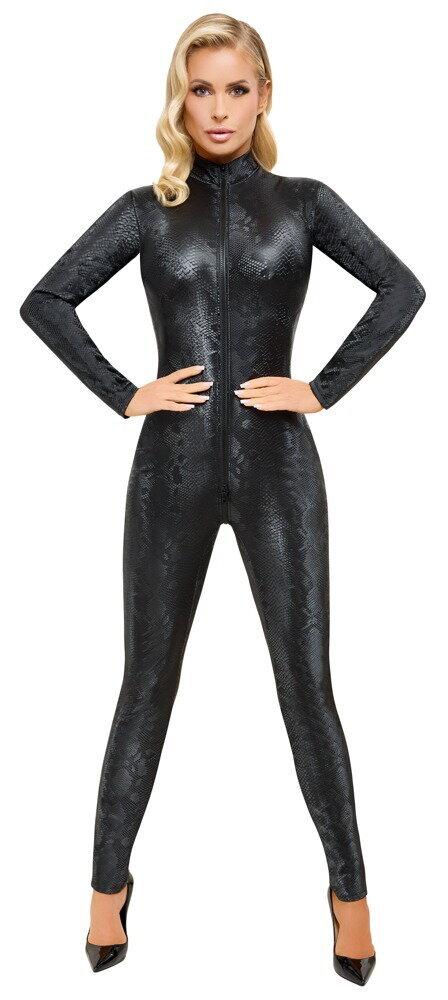Cottelli Party Jumpsuit s hadím vzorem - černý: S - Image 3