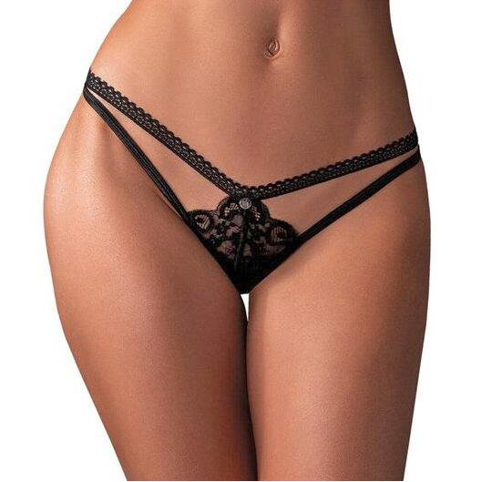 Obsessive Blomentis tanga - černá: M/L