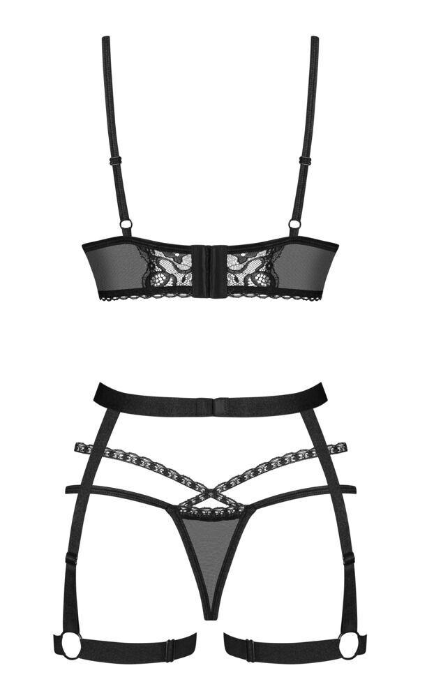 Obsessive Blomentis 3dílný set - černý: XS/S (obrázek 7)