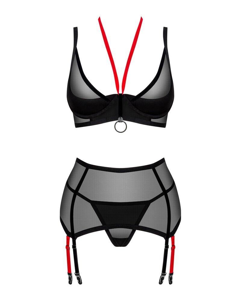 Obsessive Glandez set 3-dílný - černý: XS/S - Obrázek 3