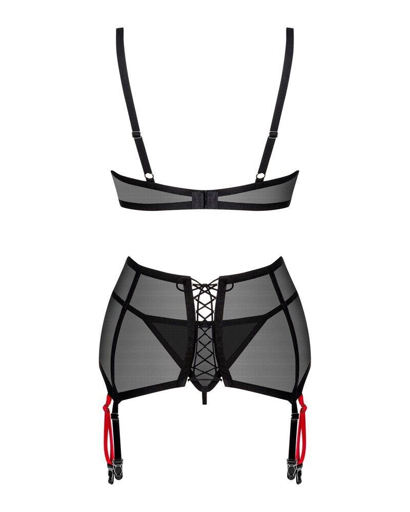 Obsessive Glandez set 3-dílný - černý: XS/S - Obrázek 4